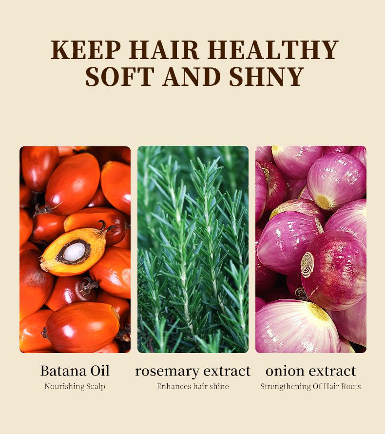 【Buy 1 Get 1 Free】Buiiti Batana Rosemary Onion Three - in - One Anti-Hair Fall HairLoss Treatment Shampoo,Oil Control Antidandruff Haircare,Help HairGrowth For all hair types, natural Haircare