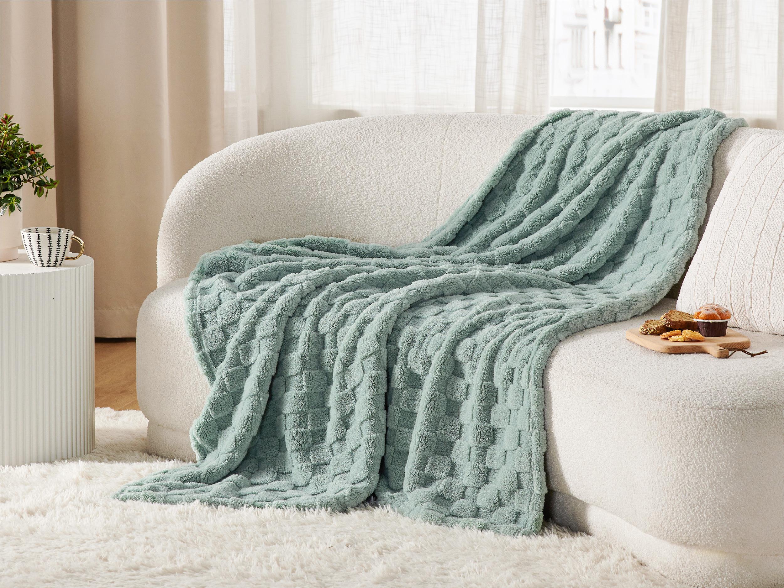 【Spring Glow Up】Bedsure Ultra Soft Cozy Microfiber Fleece Blanket for Couch Bed - Super Soft Plush Lambskin Blanket with Classic Plaid Pattern for Home Office Sofa Bed Room Accessories Travel Essentials