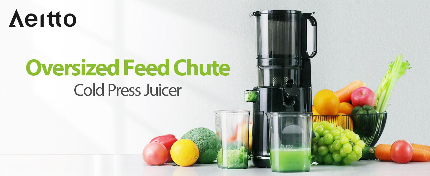 Aeitto Max5 Juicer, Cold Press Juicer with 5.8" Large Feed Chute,1.7L Large Capacity, 250W Whole Masticating Juicers for Vegetable and Fruit, High Juice Yield, Easy to Clean with Brush, Ice Fruit, BPA-Free, Smart recipes App Aeitto Max5 Juicer, Cold Press Juicer with 5.8" Large Feed Chute,1.7L Large Capacity, 250W Whole Masticating Juicers for Vegetable and Fruit, High Juice Yield, Easy to Clean with Brush, Ice Fruit, BPA-Free, Smart recipes App
