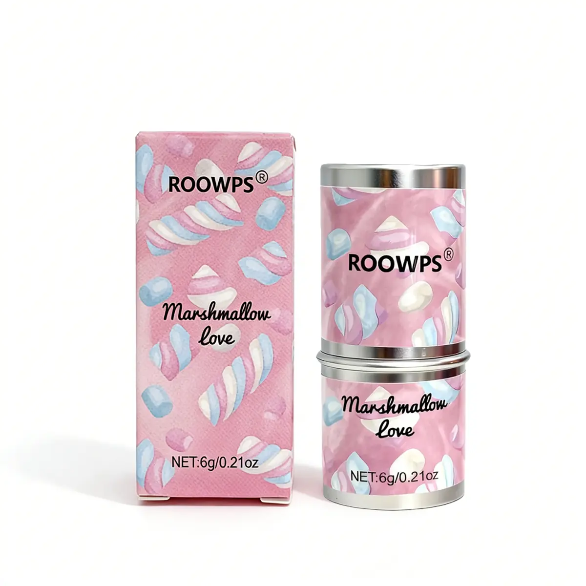 ROOWPS Marshmallow Love Perfume Balm - Aromatic Unisex Gourmand Fragrance, Beauty Perfume, Daily Use Dessert Scent, Citrus Fruity Notes with Strawberries, Raspberries, Lemon Essence, Vanilla, Portable Long-Lasting Single Item, Aromatic Unisex Fragrance, D