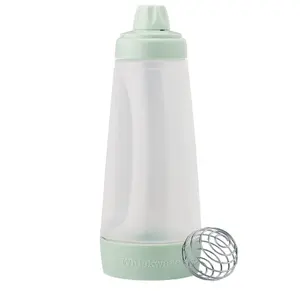 Pancake Bottle, Batter Dispenser and Mixer with BlenderBall Wire Whisk, Durable, No-Mess, BPA Free, Dishwasher Safe, Mint