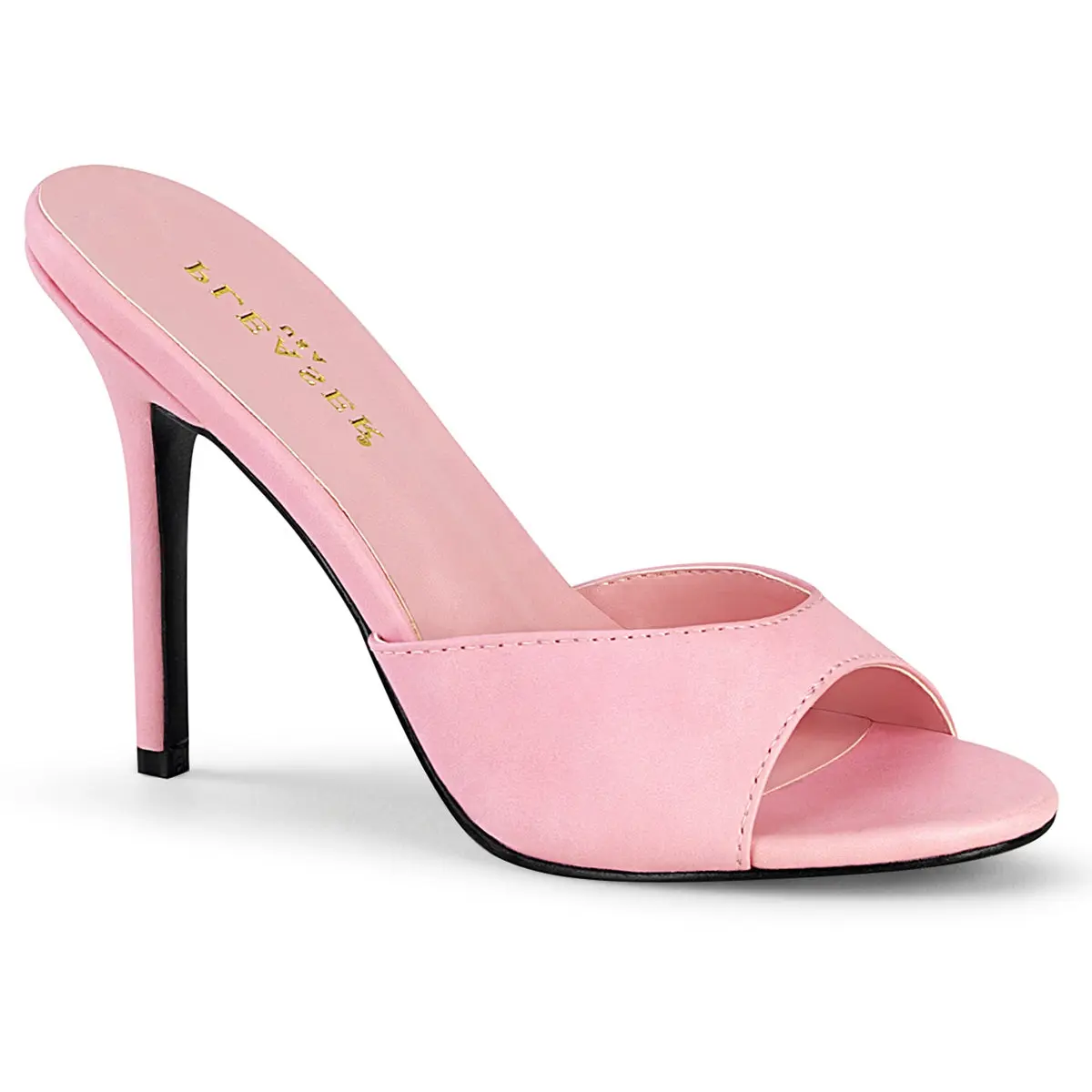 Women's High Heels, Classique-01 Baby Pink Peep Toe Slides with a 4-Inch Stiletto Heel for Date Nights and Special Events, Heels For Women