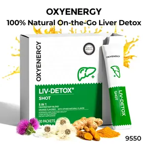 LIVER-DETOX Shot - Turmeric & Milk Thistle Liver Support Supplement, Orange Flavor, 30 Packets