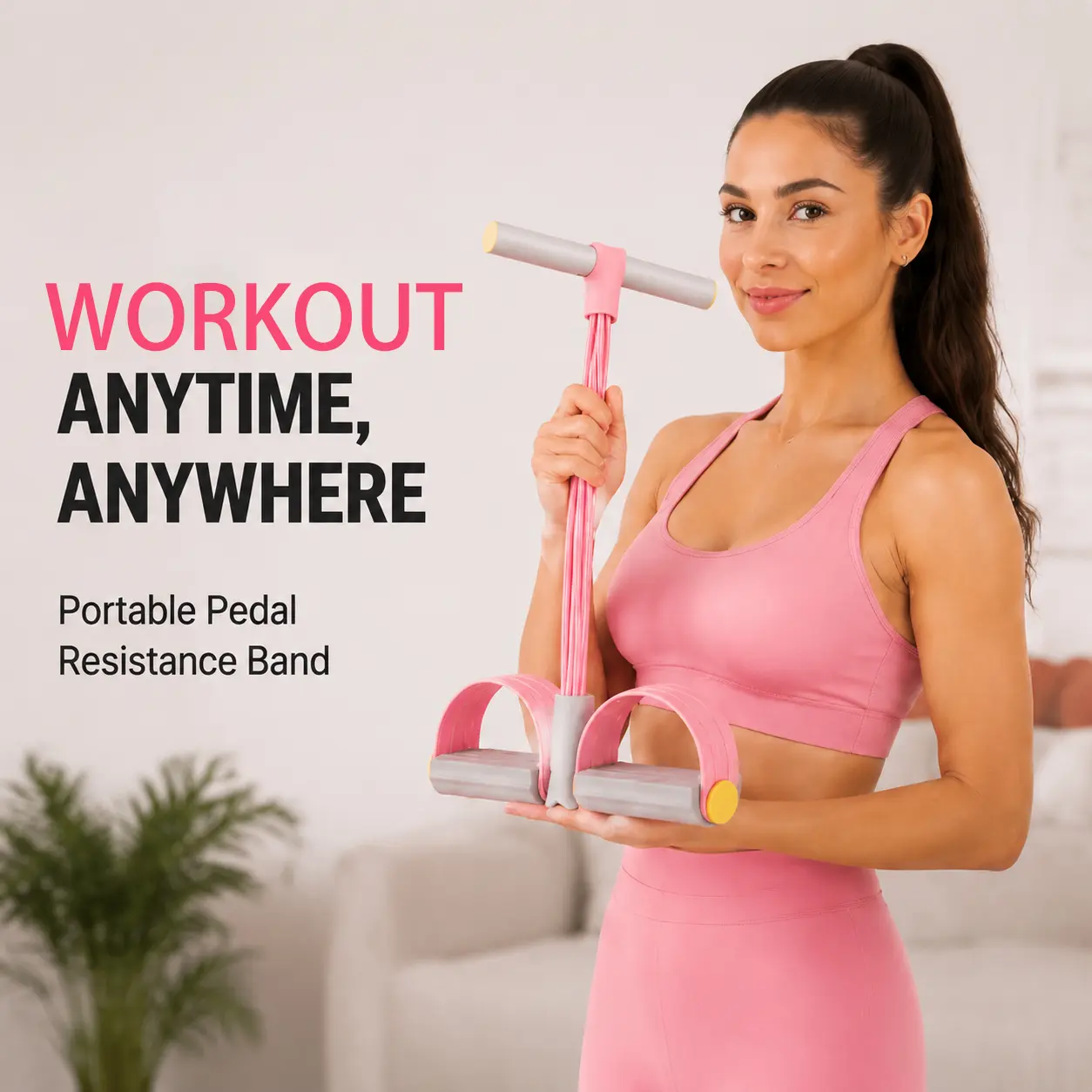 Multi-Functional Pet Pedal Resistance Band - Compact Exercise Equipment, Workout Equipment for Home Workout, Portable Training Traction Aid with Elastic Drawstring, Lightweight Design