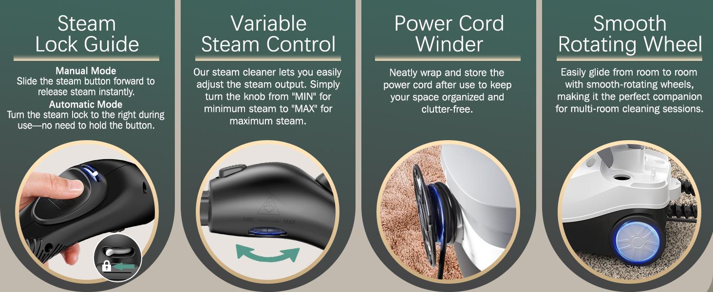 Phueut 1800W High-Pressure Steam Cleaner with 1.5L Tank & 28 Attachments for Home Multipurpose Floor Cleaning Chemical-Free Heavy-Duty Steamer Phueut 1800W High-Pressure Steam Cleaner with 1.5L Tank & 28 Attachments for Home Multipurpose Floor Cleaning Chemical-Free Heavy-Duty Steamer