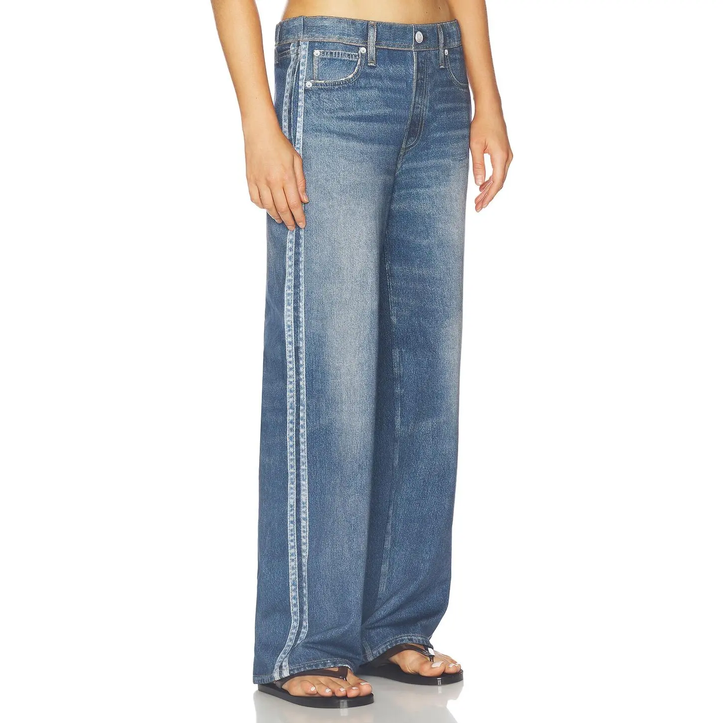 Rag & Bone rb Miramar Terry Track Pant in Carnation Stripe