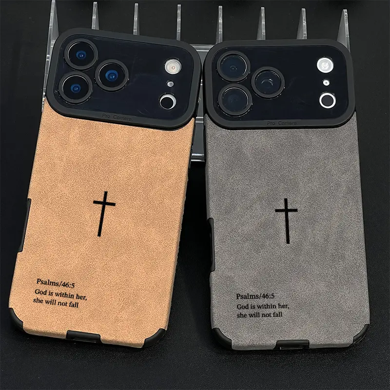 Vintage Psalms 46:5 Faith Pattern Made of TPU and leather the touch is as delicate and skin friendly as velvet suitable for Apple 17 16 15 14 13 12 11 Pro Max Plus X XS MAX
