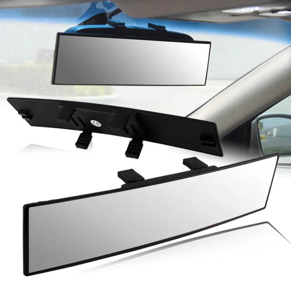 W-POWER 300mm Universal Panoramic Rear View Mirror with Clear Tint for All Vehicles Easy Installation & Supplier Warranty