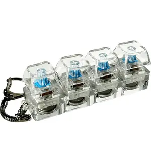 Keyboard Fidget Keychain, Glowing Keyboard, Mechanical Keyboard Compact Design with Transparent Keycaps, Finger Clicker for Library Office Home