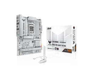 ASUS TUF GAMING B850-PRO WIFI7 W NEO AMD ATX motherboard, 14+2+1 power stages, DDR5 with AEMP, three M.2 slots, PCIe 5.0 for next-gen GPUs, 2.5Gb Ethernet, 64MB BIOS and AI Cooling II.