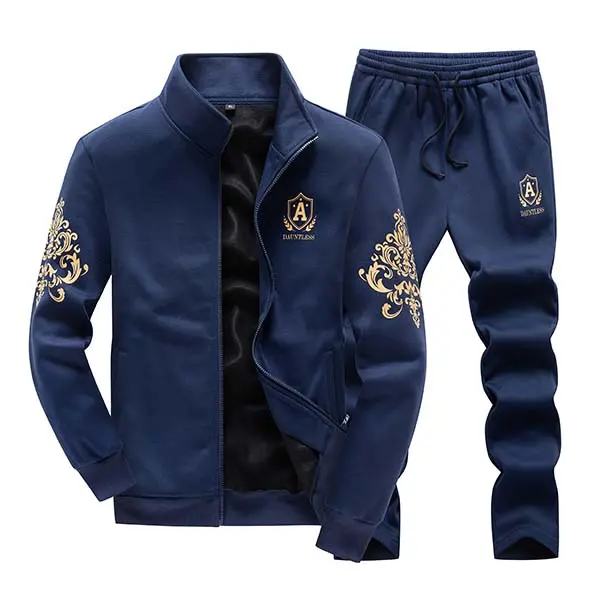 Men's Casual Two-Piece Set, Zipper Jacket & Long Pants, Perfect for Daily Wear, Comfortable for Everyday Activities