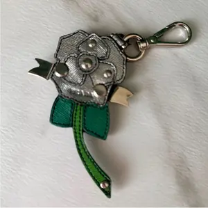 Pre-owned PRADA FINAL SALE Bag Accessories Rose Bag Charm Silver Hardware