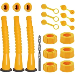 Gas Can Spout Replacement Kit, Gas Can Nozzle Replacement (3 Kit-Yellow) All gaskets are installed and ready to use upon receipt. For 1/2/5/10 gallon gas can. Easy and convenient to use