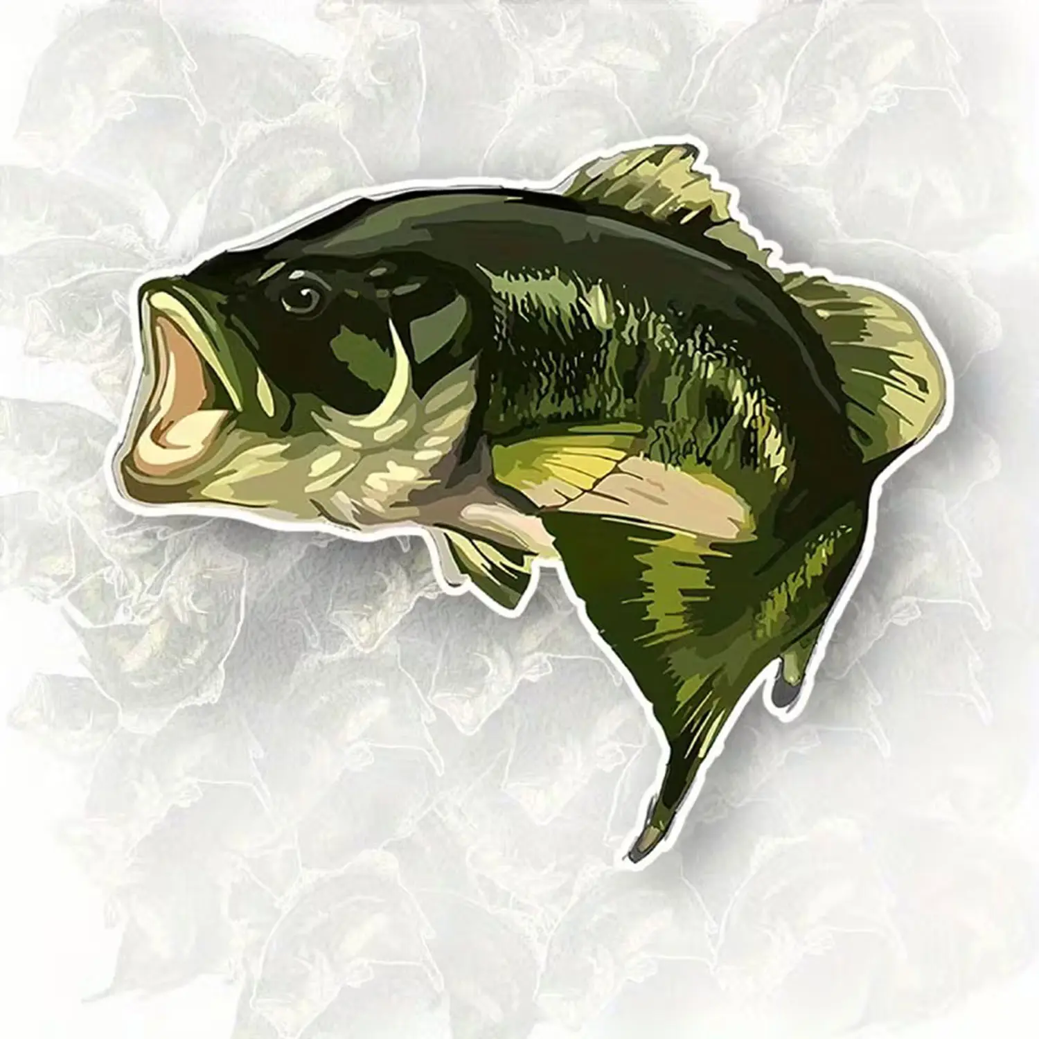 Bass Fish Decal Sticker for Car, Truck, Boat, Laptop, Tumbler, Toolbox, Jumping Freshwater Fishing Art, Angler Gift, Rustic Outdoor Wildlife Decor