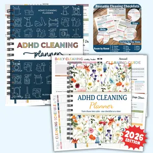2026 version  ADHD Cleaning Planner - Cleaning Schedule and Checklist Organizer for Adults and Teens - Daily, Weekly & Monthly Household Cleaning Checklist for ADHD Minds - Stress-Free Housework