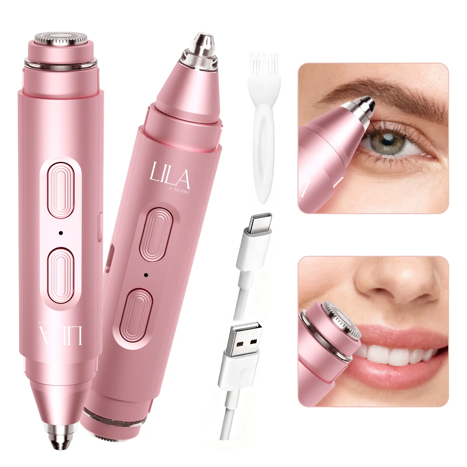 Akunbem 2 in 1 facial & eyebrow hair trimmer,Electric Eyebrow Trimmer, Lip Facial Body Hair Removal Tool, Facial Hair Care Tool, Electric Shaver Women, Eyebrow, Epilator Hair Remover tiktokshopbacktoschool