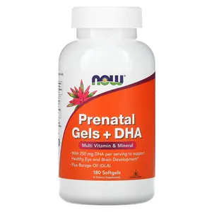 NOW Foods Prenatal Gels + DHA, 180 Softgels
