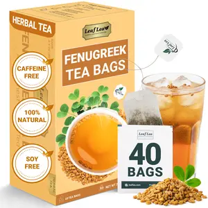 LeafLea Natural Fenugreek Seed Tea Bags, 100% Pure from Fenugreek Seeds, Herbal Tea Infusion, Fenogreco Tea with Distinct Aroma and Smooth Flavor, Caffeine-Free, Individually Wrapped for Freshness