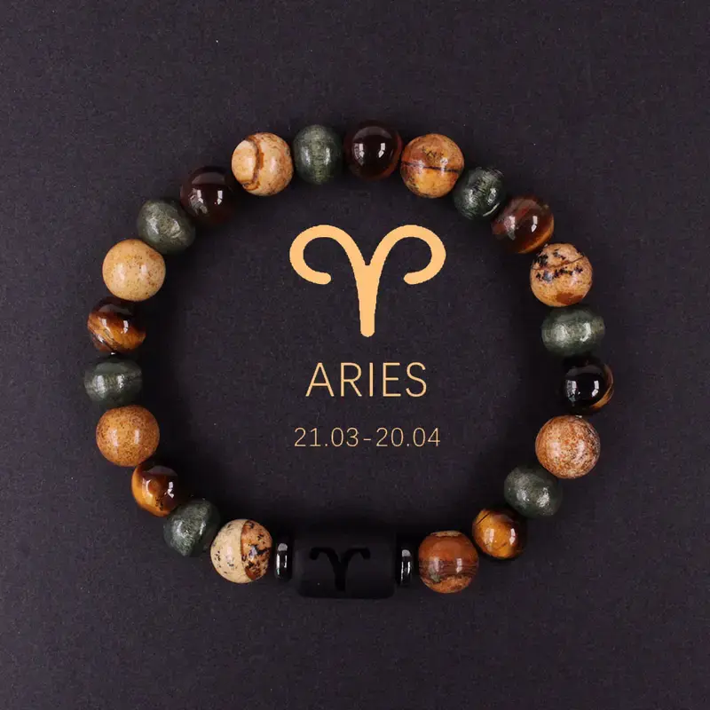 Natural Tiger Eye Beaded Bracelet for Women, Zodiac Gemstone for Gemini, Sagittarius & Cancer, Wealth-Attracting Meaningful Jewelry Gifts, Party, Adjustable Beaded Design, Beads, Zodiac Theme, Everyday Wear, Inspirational Bracelet, Zodiac Sign