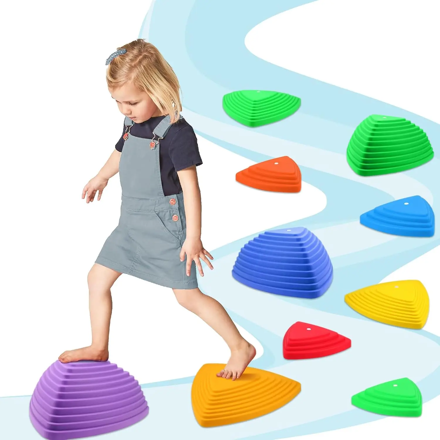 12/25 PCS Balance Stepping Stones for Toddlers,Balance Stepping Stones for Kids| Sensory Stepping Stones for Toddlers 1-3| Gender Neutral Set of 12/25 Balance Steps for Obstacle Courses Colorful Durable