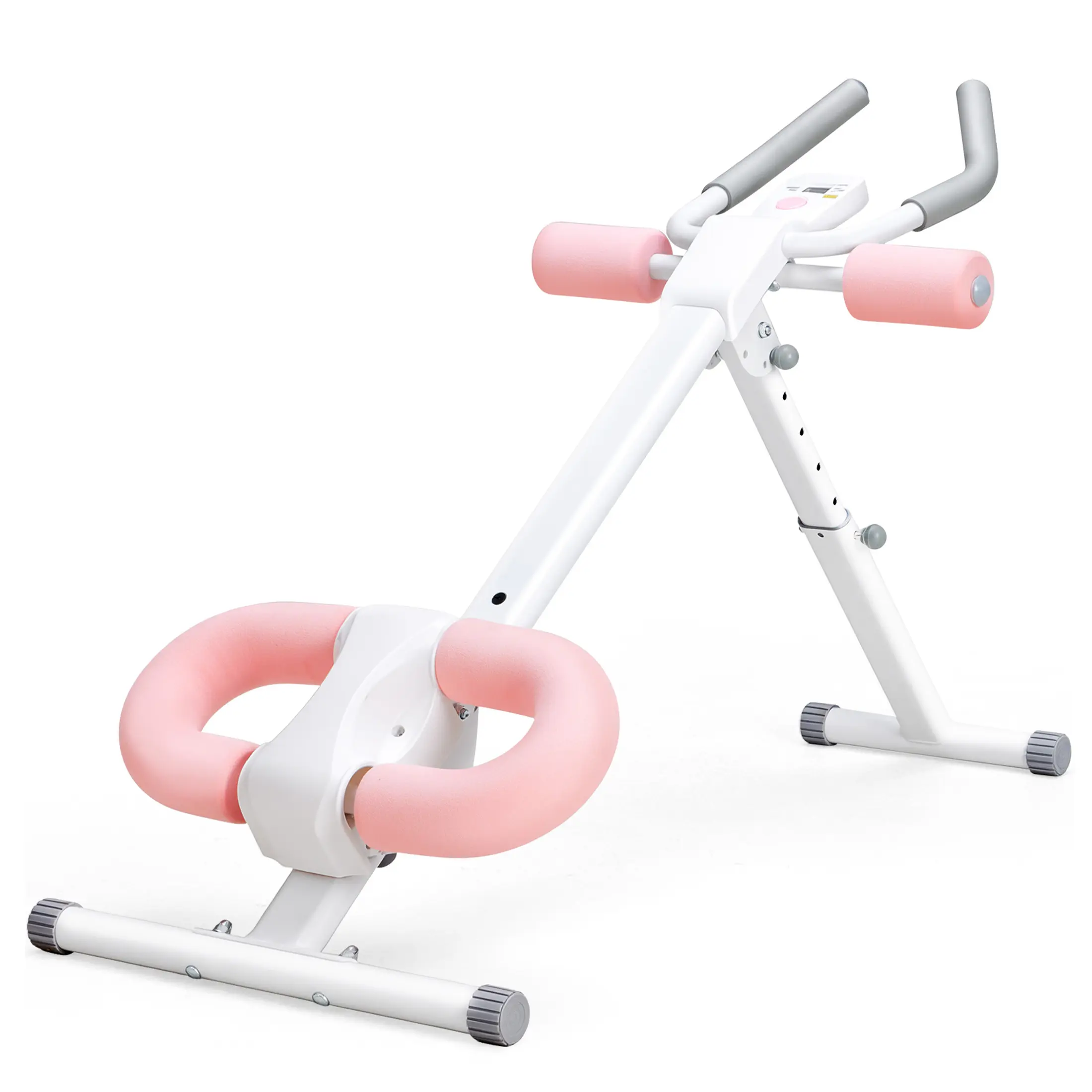 Foldable Ab Machine for Home Workouts, Adjustable Abdominal Trainer with Knee Protection, Compact Stomach Exercise Equipment for Core Strengthening, Space-Saving Design