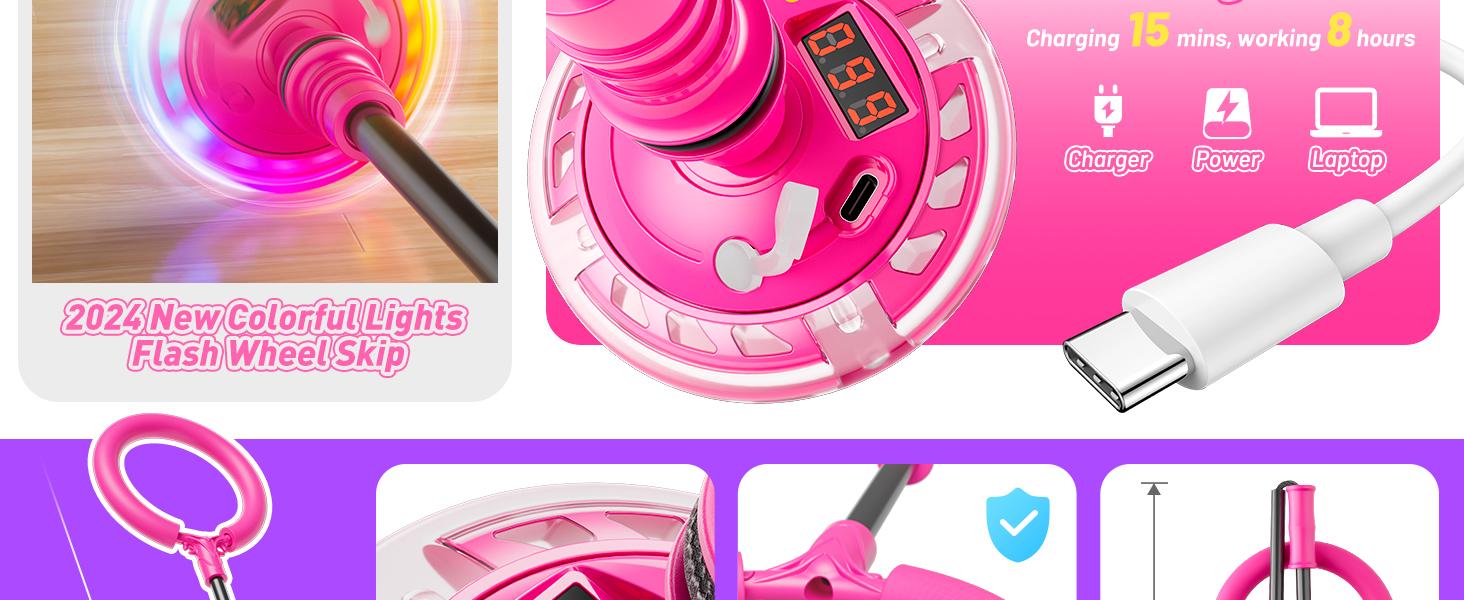 Flooyes Skip Ball for Kids, Ankle Skip Ball Toy with Counter, Rechargeable Colorful Flash Wheel Swing Ball, Sports Fitness Toys for Age 6 7 8 9 10+ Kids Flooyes Skip Ball for Kids, Ankle Skip Ball Toy with Counter, Rechargeable Colorful Flash Wheel Swing Ball, Sports Fitness Toys for Age 6 7 8 9 10+ Kids