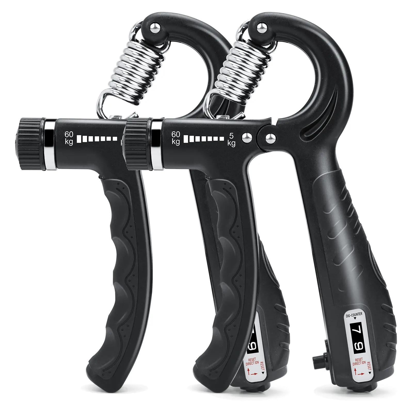 SPORTIC 2 Pack Grip Strength Trainer Adjustable Resistance 10-150 lbs Forearm Hand Gripper Non-Slip for Muscle Building and Injury Recovery for Athletes with Mechanical Counter#Summervibes