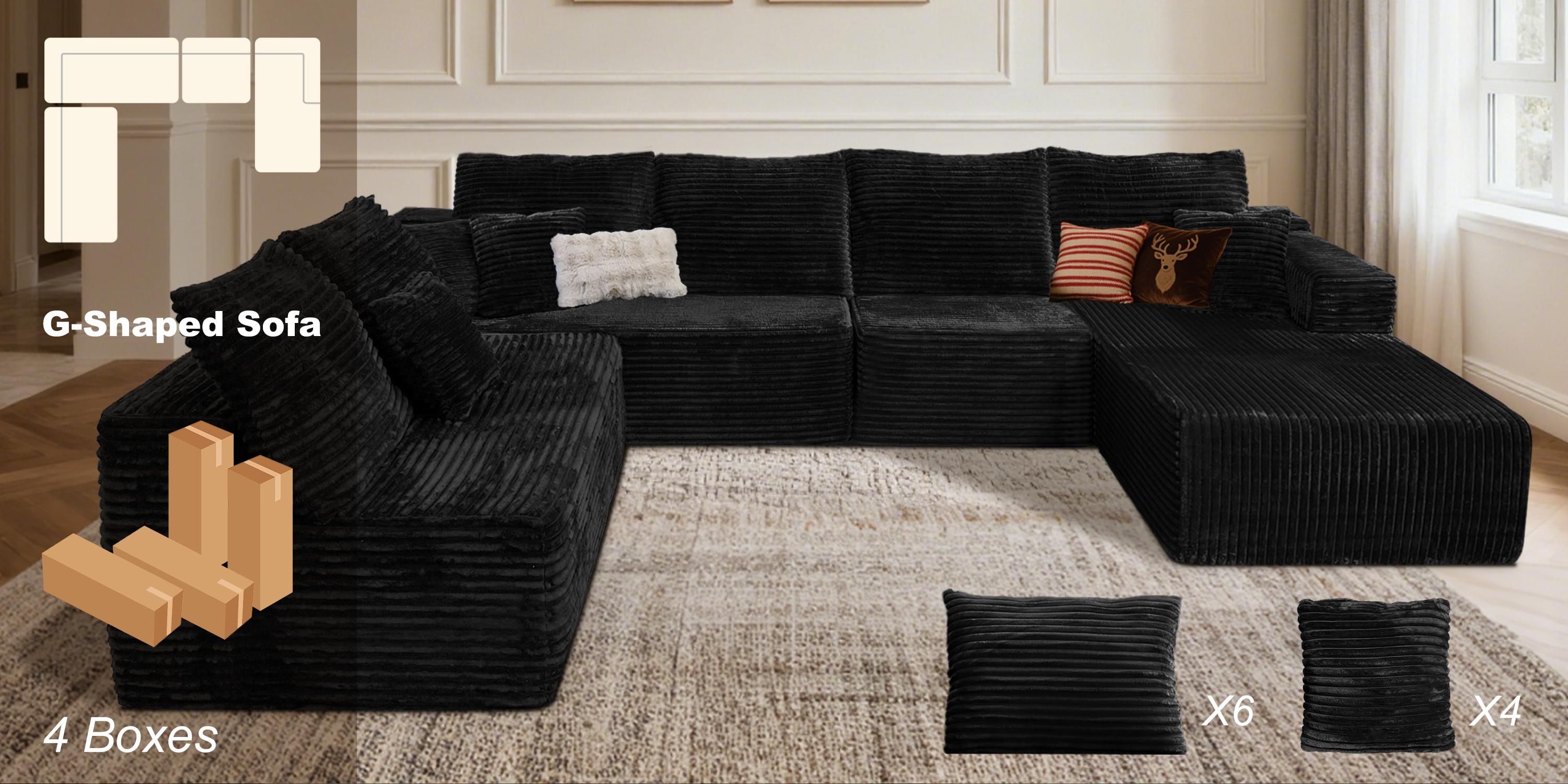 【DlY Combination】HSECOYAY Modular Sectional SofaMix and Match Pieces for Living Room, Comfy CloudCouches with Movable Ottoman, L/U-Shaped FlexibleConfiguration, Plush Corduroy - 400 lbs SeatCapacity 【DlY Combination】HSECOYAY Modular Sectional SofaMix and Match Pieces for Living Room, Comfy CloudCouches with Movable Ottoman, L/U-Shaped FlexibleConfiguration, Plush Corduroy - 400 lbs SeatCapacity