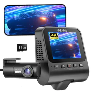 GEARit 4K Dual Dash Cam Front & Rear with WiFi GPS Night Vision 64GB Included HD Driving Recorder for Ultimate Road Safety