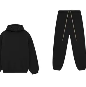 Black and White Set - Hooded Sweatshirt & Jogger Pants - Comfortable Casual Wear for Men Zippers Matching