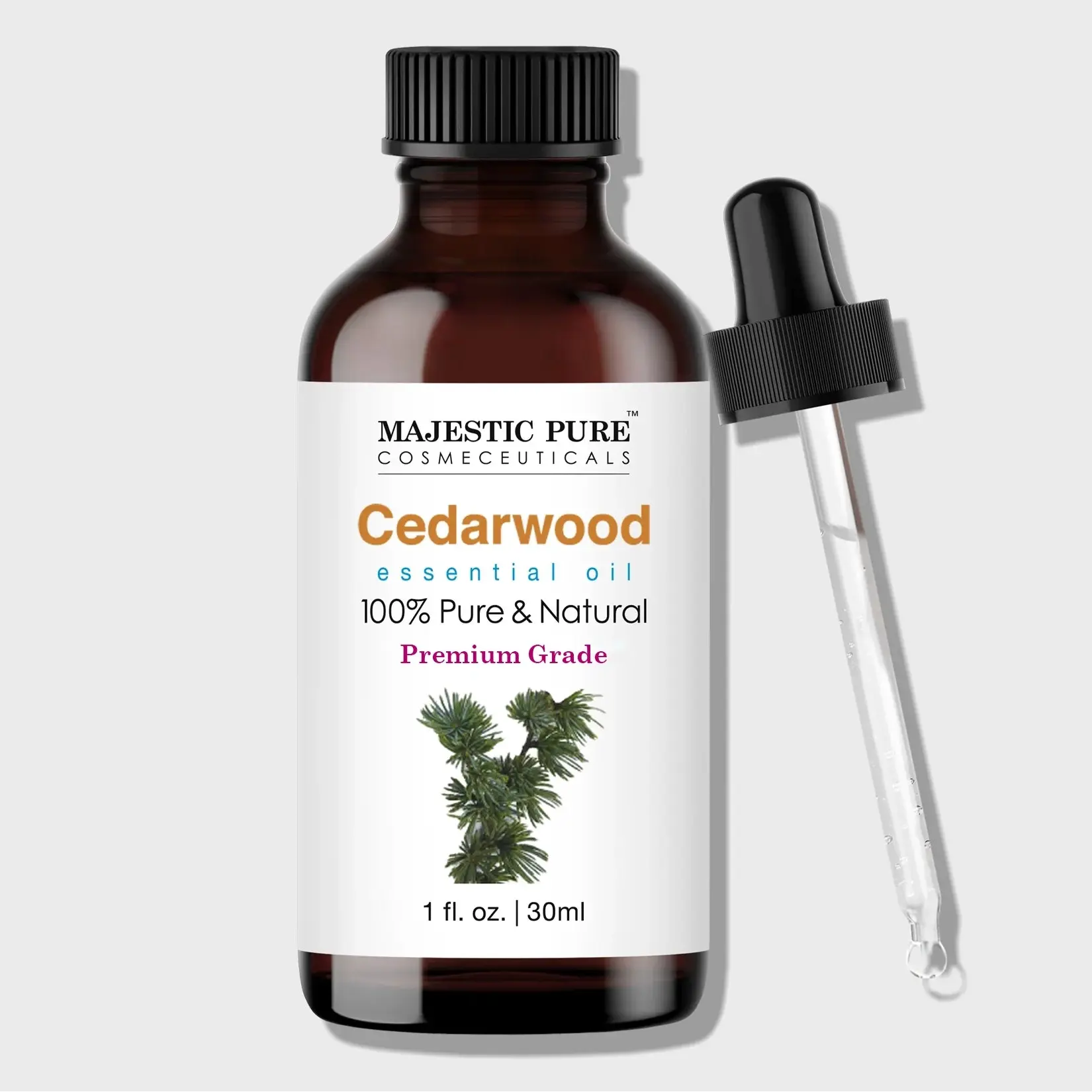 100% Pure Natural Cedarwood Essential Oil - 1 fl oz Health & Wellness Therapeutic Calming Carrier & Essential Oil for Humidifiers, Diffusers, Aromatherapy to Breathe Better
