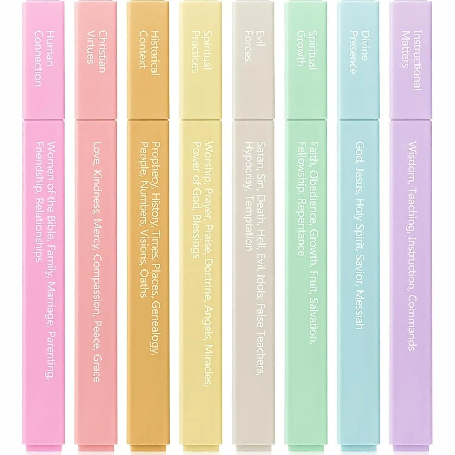 Mr. Pen Bible Highlighters - 8 Pack Aesthetic Pastel Markers with Color-Coding System, Office Stationery for Studying, Back to School Haul, College & Journaling Supplies, School Stationery