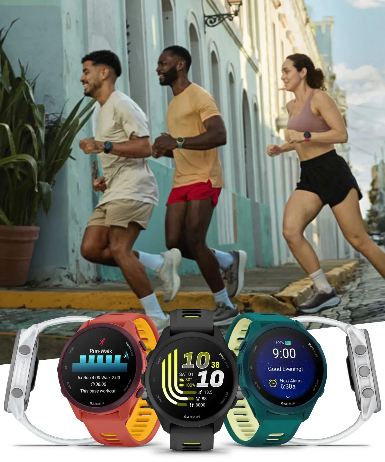 Garmin Forerunner 170 Music Smartwatch with Built-in GPS, AMOLED Touchscreen, Spotify/Deezer Player, 41g Wearable Tech, 10+ Activity Modes, Silicone Band & Buttons, Wireless Charging & Charging Cable, Payment Support, Android Compatible for Runners