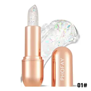 PHOFAY Magic Crystal Jelly Lip Balm - pH-Reactive Color Changing Moisturizer for High-Shine Glossy Lips, Long-Lasting Hydration & Natural Pink Tint