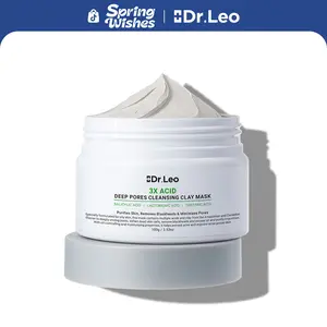 【On Sale】Dr.Leo 3-in-1 White Clay Mask 100g – Deep Pore Detox for Sensitive Skin, Acne Care, Blackhead Removal & Oil Control