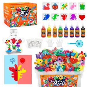 Kiditos Color Changing Magic Water Elf Toy Kit,Aqua Fairy Water Gel Kit-8 Gel&10 Molds-Make Your Own Water Pets&Squishy Toys–Fun Summer DIY Craft Kit,Birthday Gift&Party Favors for Kids Ages 3+