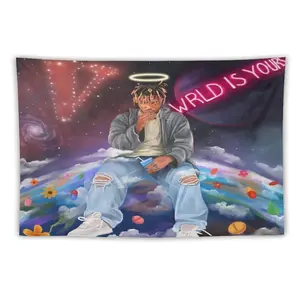 Juic Wrld Album Flag Tapestry Rapper Music Singer Tapestry Funny Poster for College Party Room Indoor and Outdoor Decor 40in*60in Starry Sky Pattern Decorative