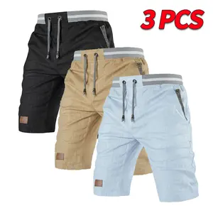 Men’s summer casual Bermuda shorts, 2-pack; adjustable elastic waistband with drawstring; striped loose casual athletic mid-length shorts (knee-length), suitable for everyday wear, work, outdoor activities, and home occasions. Men’s tropical wetsuit with