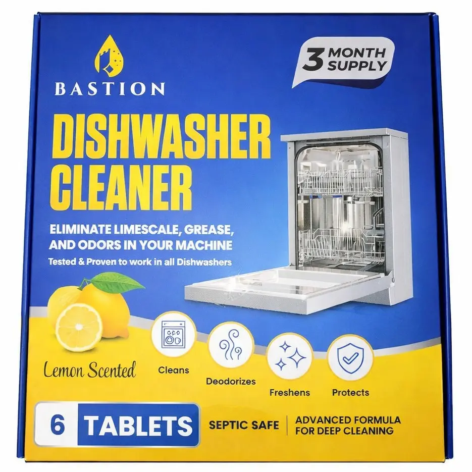 Bastion Dishwasher Cleaner And Deodorizer Tablets 6-Pack