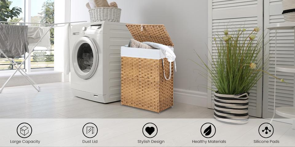 Sweet Furniture F - Laundry Hamper–Large Capacity Clothes Basket with Lid, Foldable Laundry Bin –Durable & Stylish Storage Organizer