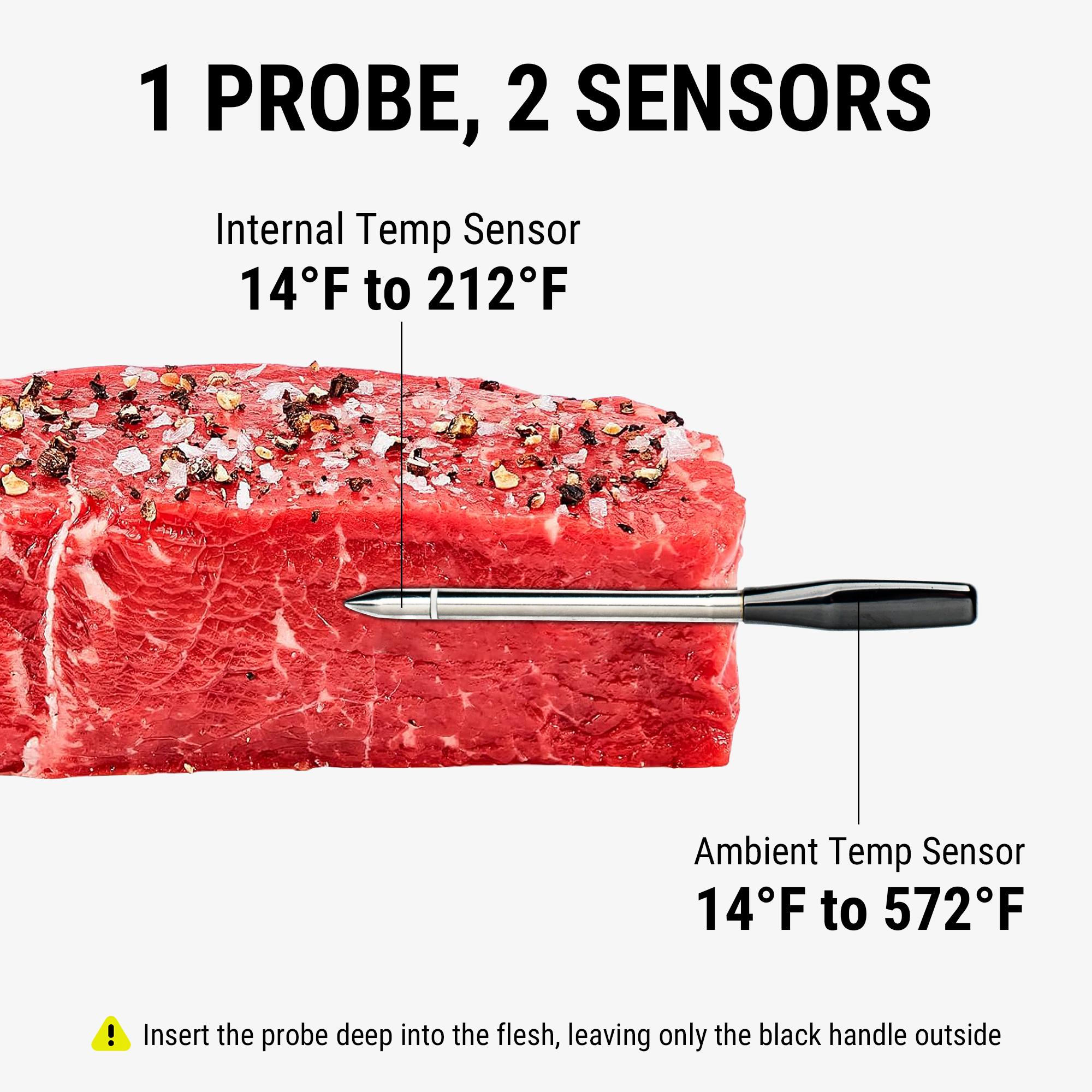 TempSpike Plus Digital Meat Thermometer with 600ft Bluetooth 5.2 Range & Color-Coded Probes for Cooking in Kitchenware