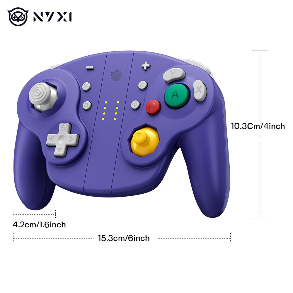 NYXI Wizard 2 Gamecube Switch Controller, TMR Hall Joystick Wireless Switch Controller, Adjustable Triggers,NFC,Programmable Buttons,6-Axis Gyro,HD Rumble for Switch/PC/Wii-White Special Edition