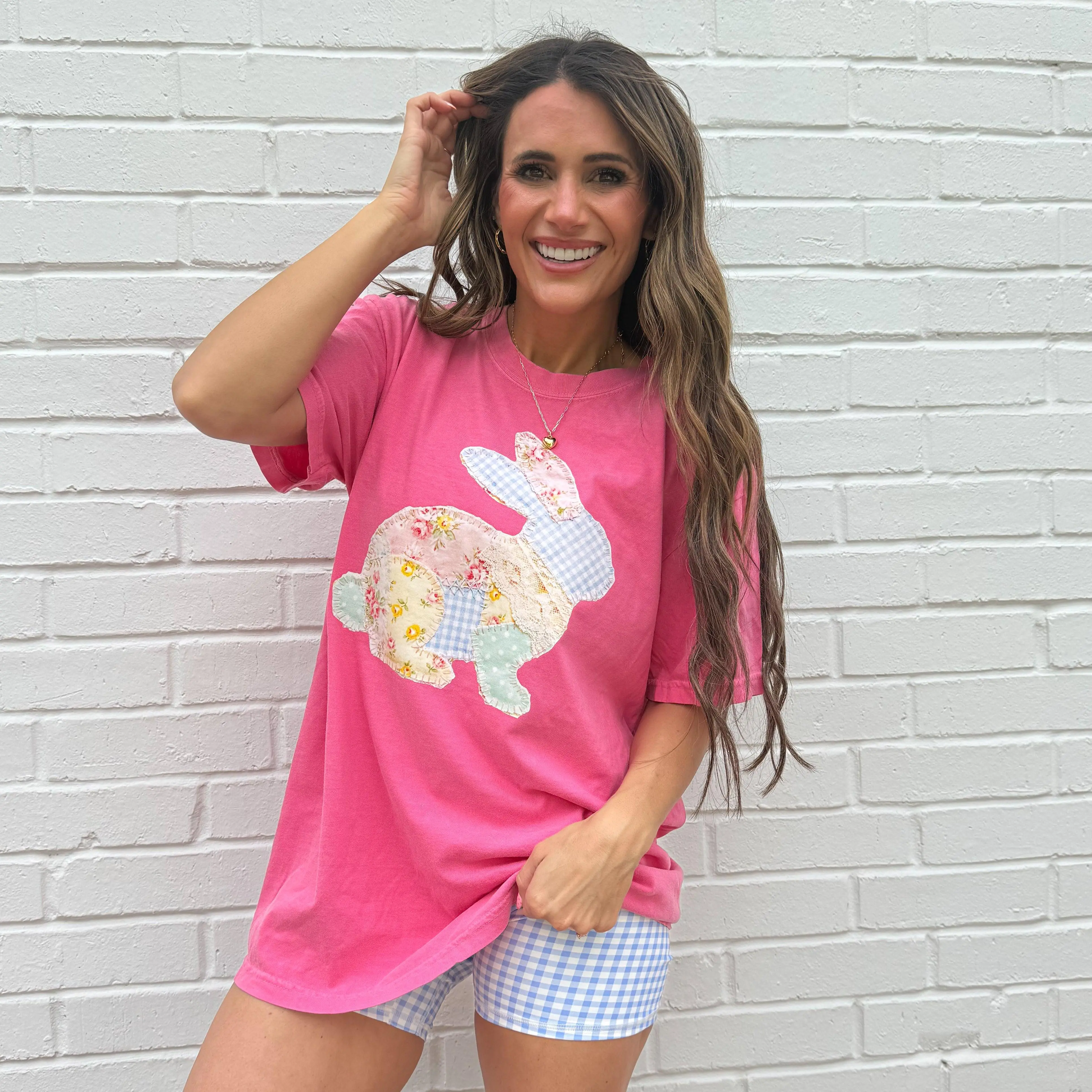 Floral Bunny FAUX Patchwork, Floral Retro, Gingham FAUX Patchwork (NOT Real Fabric Patches) Sweatshirt