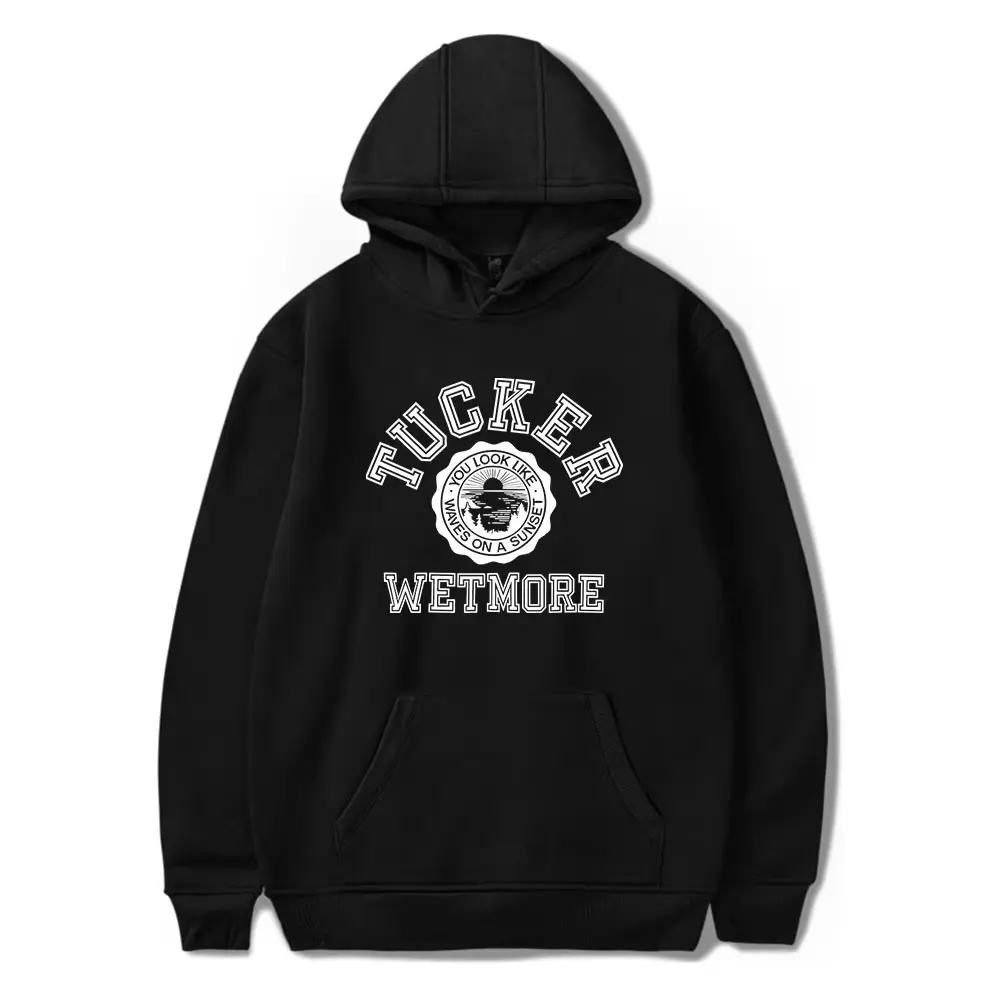 Tucker Wetmore Waves On A Sunset 2025 Tour Unisex Hoodie - Minimalist Vintage Style, Quick-Dry Moisture-Wicking, Funny Graphic Print, All Season Wear, Casual Streetwear Sweatshirt, Graphic Tees, Long-Sleeve Pullover Gift for Birthday Christmas