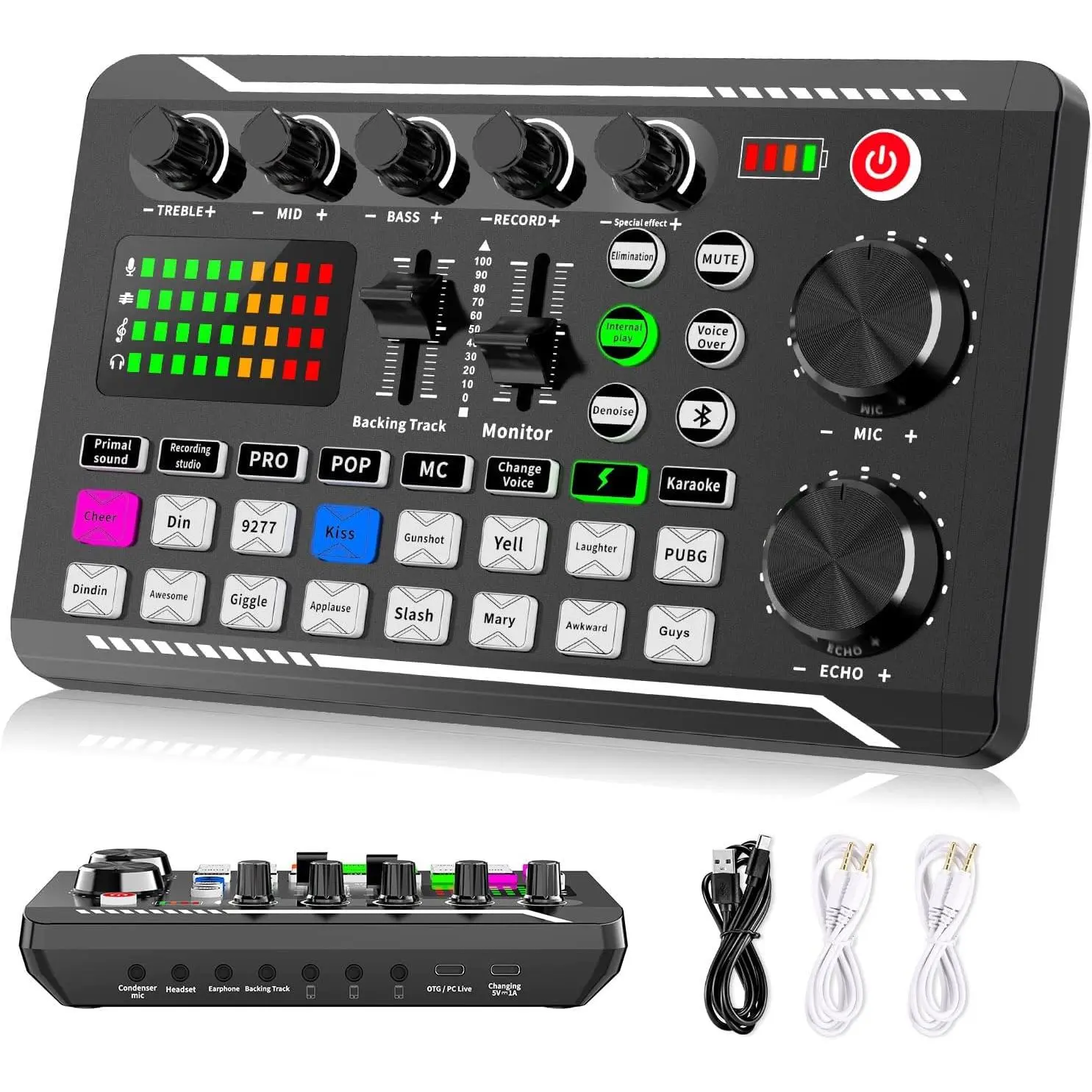 USB Audio Interface with DJ Mixer, Voice Changer & Sound Effects for Live Streaming, Podcasting, Gaming on PS4 & PS5, F998 Sound Card