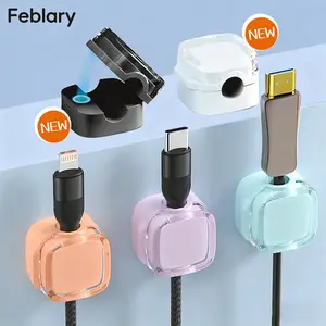 Upgraded Acrylic Adhesive Magnetic Wire Holder Stick on Any Smooth Surface Glass Wood Metal Strong Magnet for Office Cable Management