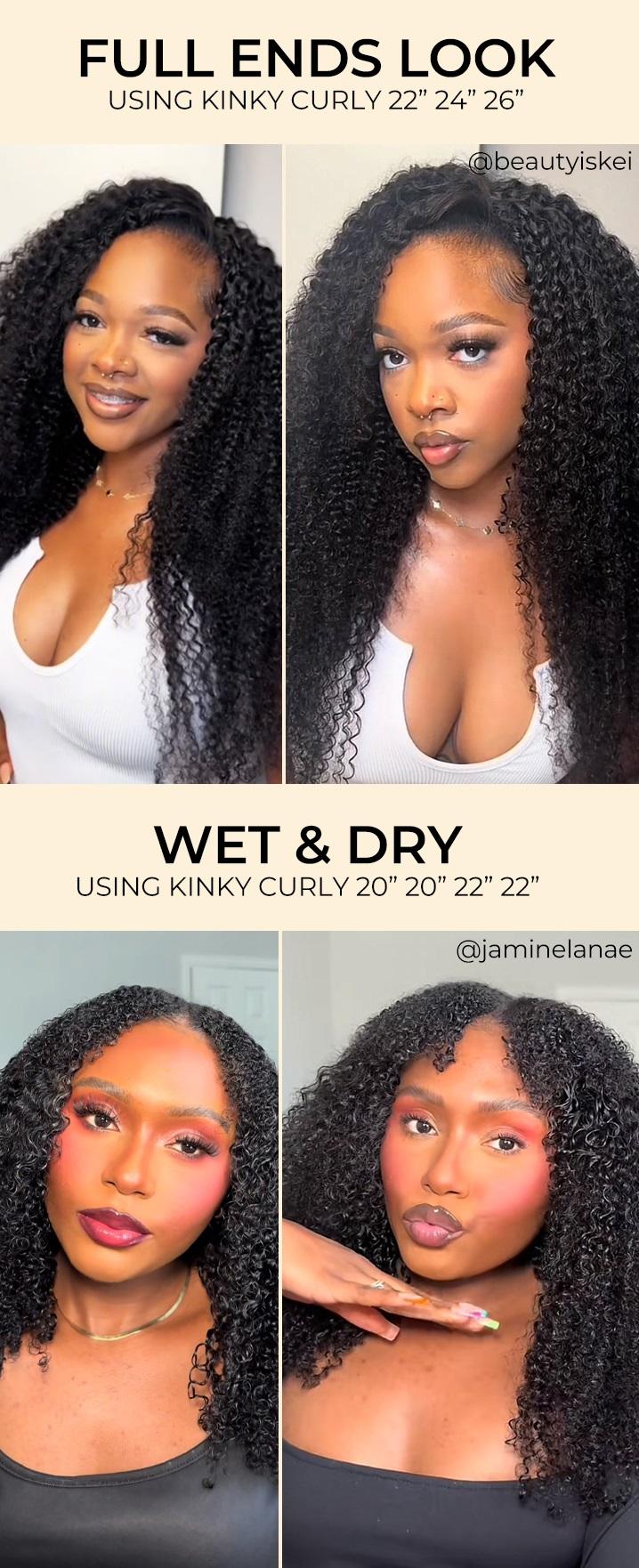 [Wequeen] 4C-Friendly Kinky Curly Hair Bundles 12-28 Inch 10A Grade Brazilian 100% Human Hair Budget-Friendly Sew-In/Glue-In Quick Weave Free Perm Rods