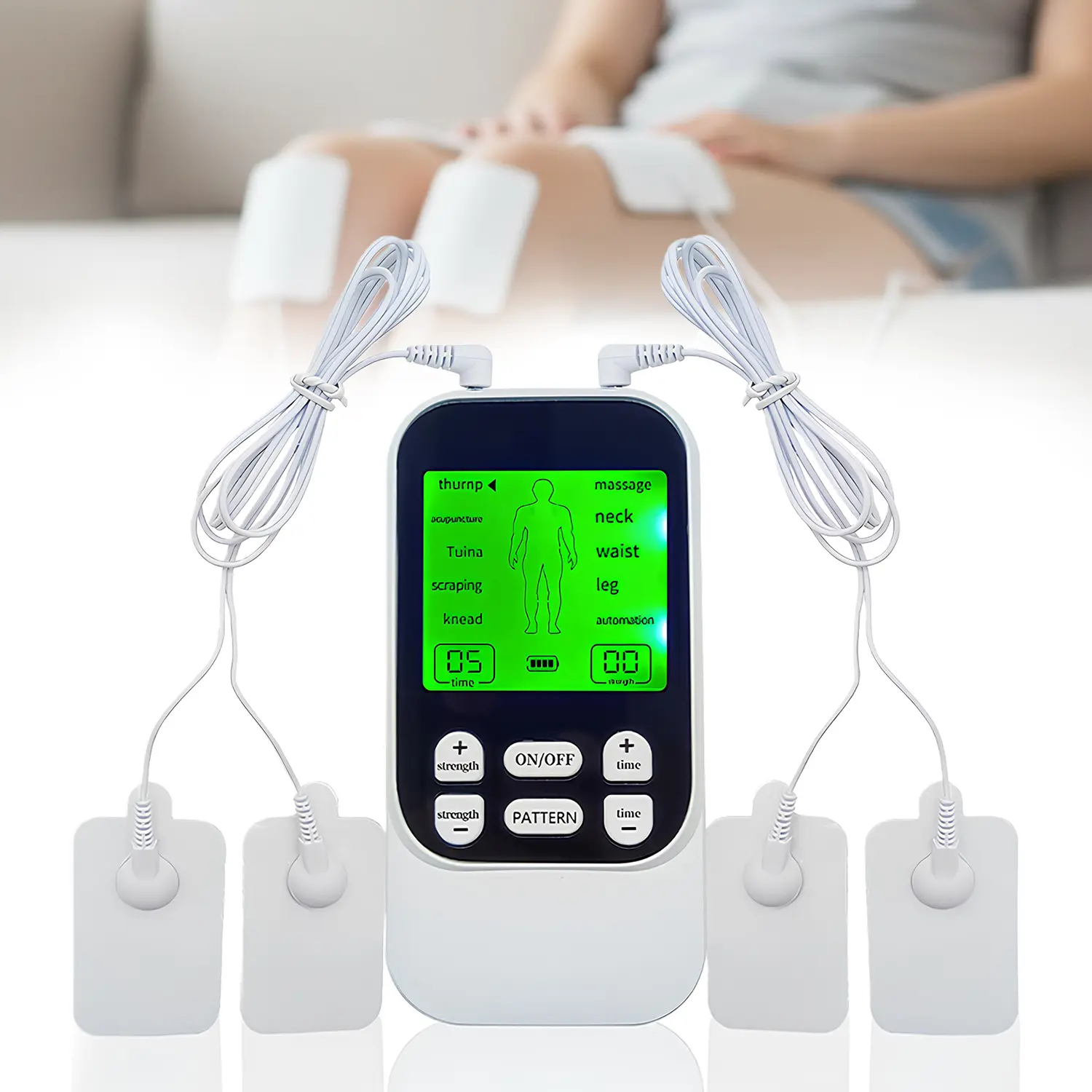 LZDJTQ Dual Channel TENS EMS Muscle Stimulator – 10 Modes 4 Electrode Pads 30 Intensity Levels, Compact & Rechargeable for Back Neck Shoulder Pain