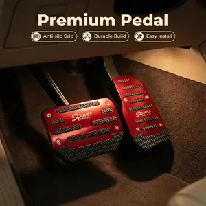 [2pCs Auto Transmission Pedal Kit]2Pcs Aluminum Alloy Automatic Transmission Car Pedal Set (Including Accelerator Pedal & Brake Pedal) - Universal Non-Slip Pedal Cover - Sporty Decorative Accessory