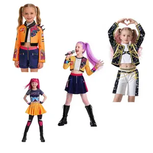 LOEL Demon Costume for Girls Hunter Singer Stage Performance Toddler Halloween Outfit Stage Dance Idol Cosplay Kids Halloween Costumes Fun Engaging